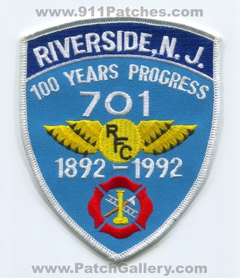Riverside Fire Company 701 100 Years Progress Patch (New Jersey)
Scan By: PatchGallery.com
Keywords: co. rfc 1892-1992