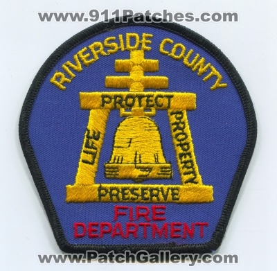 Riverside County Fire Department (California)
Scan By: PatchGallery.com
Keywords: co. dept. protect preserve life property