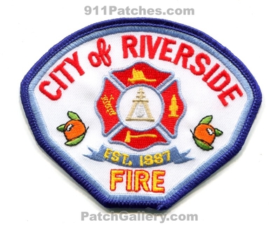 Riverside Fire Department Patch (California)
Scan By: PatchGallery.com
Keywords: city of dept. est. 1887