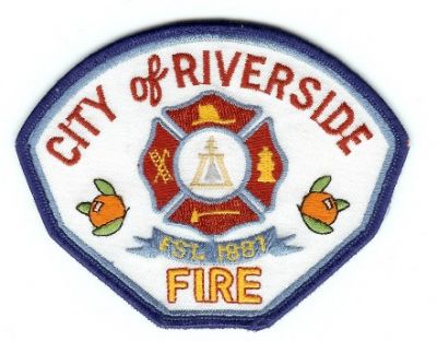 Riverside Fire
Thanks to PaulsFirePatches.com for this scan.
Keywords: california city of