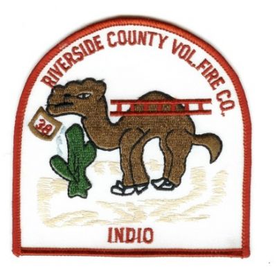 Riverside County Vol Fire Co
Thanks to PaulsFirePatches.com for this scan.
Keywords: california volunteer company indio