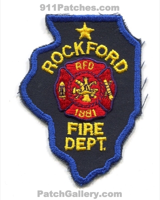 Rockford Fire Department Patch (Illinois) (State Shape)
Scan By: PatchGallery.com
Keywords: dept. 1881