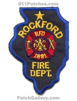 Rockford Fire Department Patch (Illinois) (State Shape)
Scan By: PatchGallery.com
Keywords: dept. rfd 1881