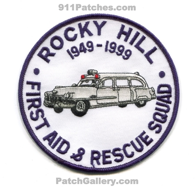 Rocky Hill First Aid and Rescue Squad EMS Patch (New Jersey)
Scan By: PatchGallery.com
In Memory of Bernie Shaffer
Keywords: & ambulance 1949-1999