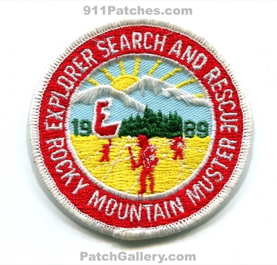 Rocky Mountain Muster 1989 Explorer Search and Rescue Patch (Colorado)
[b]Scan From: Our Collection[/b]
Keywords: esar