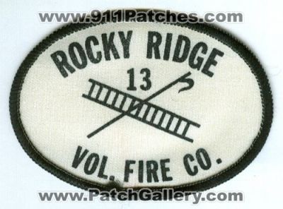 Rocky Ridge Volunteer Fire Company 13 (Maryland)
Scan By: PatchGallery.com
Keywords: vol. co.