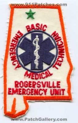 Rogersville Emergency Unit EMT Basic (Alabama)
Scan By: PatchGallery.com
Keywords: ems emergency medical technician state shape