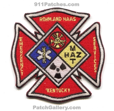 Rohm and Haas Chemicals Emergency Services Patch (Kentucky)
Scan By: PatchGallery.com
Keywords: & industrial plant incorporated inc. dow response team ert hazmat haz-mat hazardous materials