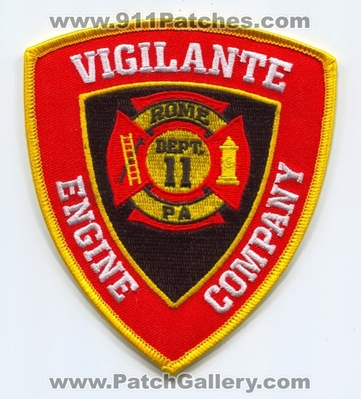 Vigilante Engine Company Fire Department 11 Rome Patch (Pennsylvania)
Scan By: PatchGallery.com
Keywords: co. dept. pa
