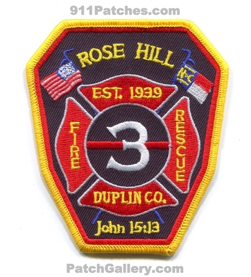 Rose Hill Fire Rescue Department 3 Duplin County Patch (North Carolina)
Scan By: PatchGallery.com
Keywords: dept. co. est. 1939 john 15:13