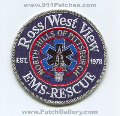Ross West View Emergency Medical Services EMS Rescue Patch (Pennsylvania)
Scan By: PatchGallery.com
