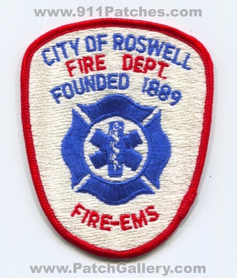 Roswell Fire EMS Department Patch (New Mexico)
Scan By: PatchGallery.com
Keywords: city of dept. founded 1889