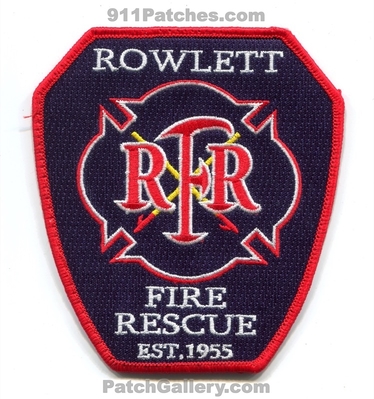 Rowlett Fire Rescue Department Patch (Texas)
Scan By: PatchGallery.com
Keywords: dept. est. 1955
