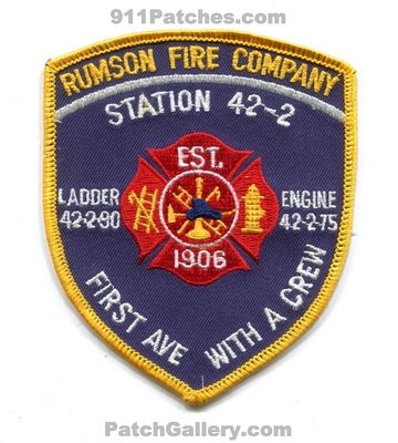 Rumson Fire Company Station 42-2 Patch (New Jersey)
Scan By: PatchGallery.com
Keywords: co. ladder 90 engine 75 est. 1906 first ave with a crew department dept.