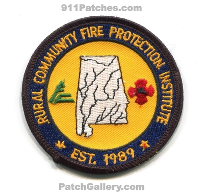 Rural Community Fire Protection Institute Patch (Alabama)
Scan By: PatchGallery.com
Keywords: comm. prot. department dept. est. 1989