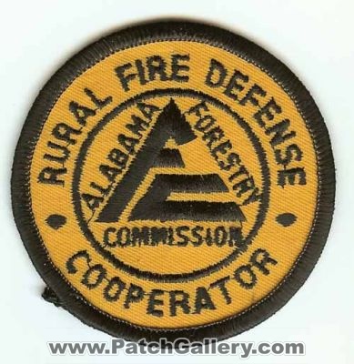 Rural Fire Defense (Alabama)
Thanks to PaulsFirePatches.com for this scan.
Keywords: forestry commission cooperator