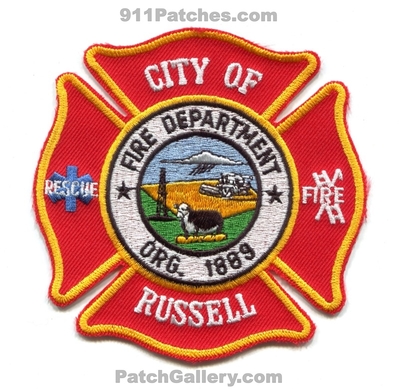 Russell Fire Rescue Department Patch (Kansas)
Scan By: PatchGallery.com
Keywords: city of dept. org. 1889