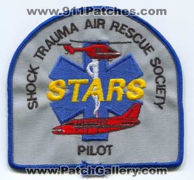 Shock Trauma Air Rescue Society STARS Pilot Patch (Canada)
Scan By: PatchGallery.com
Keywords: ems medical helicopter ambulance