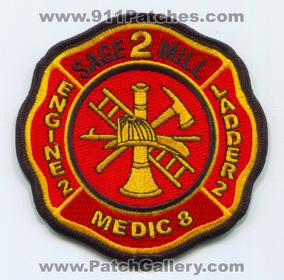 Sage Mill Fire Department Station 2 Patch (South Carolina)
Scan By: PatchGallery.com
Keywords: Dept. Engine Ladder Medic 8 Ambulance Company Co.