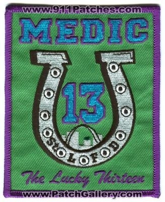 Saint Louis Fire Department Medic 13 (Missouri)
Scan By: PatchGallery.com
Keywords: st. dept. stlfd company station ems the lucky thirteen