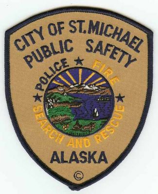 St Michael Public Safety
Thanks to PaulsFirePatches.com for this scan.
Keywords: alaska fire police search and rescue saint