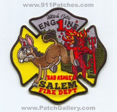 Salem Fire Department Engine 1 Patch (Massachusetts)
Scan By: PatchGallery.com
Keywords: Dept. Company Co. Station Witch City - Bad Ashes - Donkey Devil