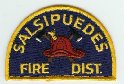 Salsipuedes Fire Dist
Thanks to PaulsFirePatches.com for this scan.
Keywords: california district