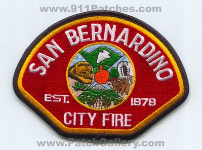 San Bernardino City Fire Department Patch (California)
Scan By: PatchGallery.com
Keywords: dept. est. 1878