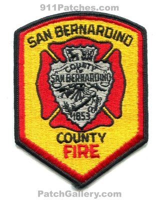 San Bernardino County Fire Department Patch (California)
Scan By: PatchGallery.com
Keywords: co. dept. of 1853