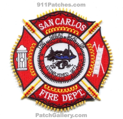 San Carlos Fire Department Patch (Arizona)
Scan By: PatchGallery.com
Keywords: dept. The Great Seal of the Apache Tribe -Indian Tribal - Established 1872
