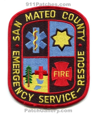 San Mateo County Fire Rescue Department Emergency Services Patch (California)
Scan By: PatchGallery.com
Keywords: co. es