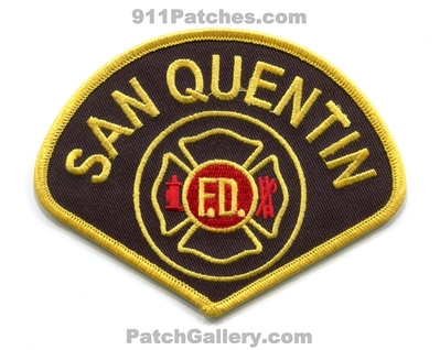 San Quentin Prison Fire Department Patch (California)
Scan By: PatchGallery.com
Keywords: dept.