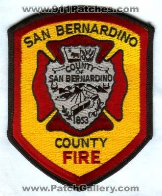 San Bernardino County Fire Department Patch (California)
Scan By: PatchGallery.com
Keywords: co. of dept.