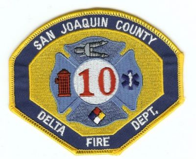 San Joaquin County Delta Fire Dept
Thanks to PaulsFirePatches.com for this scan.
Keywords: california department 10