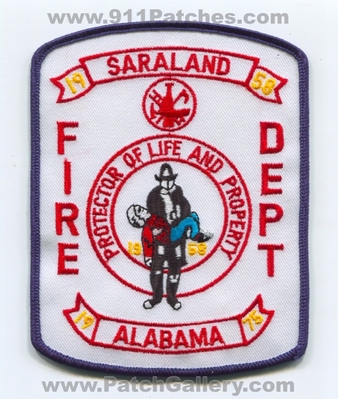 Saraland Fire Department Patch (Alabama)
Scan By: PatchGallery.com
Keywords: dept. 1958 1975 protector of life and property