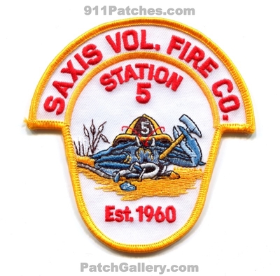 Saxis Volunteer Fire Company Station 5 Patch (Virginia)
Scan By: PatchGallery.com
Keywords: vol. co. department dept. est. 1960