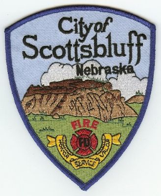 Scottsbluff Fire
Thanks to PaulsFirePatches.com for this scan.
Keywords: nebraska city of