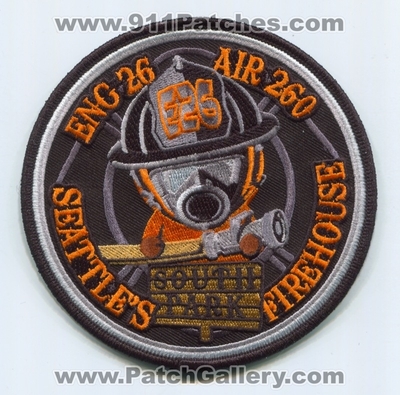 Seattle Fire Department Engine 26 Patch (Washington)
[b]Scan From: Our Collection[/b]
Keywords: dept. sfd company co. station e26 air 260 seattles south park firehouse