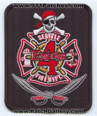 Seattle Fire Department Engine 4 Patch (Washington)
[b]Scan From: Our Collection[/b]
Keywords: dept. sfd company co. station