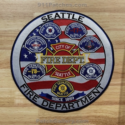 Seattle Fire Department Patch (Washington) (Jacket Back Size)
[b]Picture From: Our Collection[/b]
Keywords: city of dept. sfd s.f.d. since 1889 medic one 1 ambulance emt paramedic hazmat haz-mat hazardous materials 77 78 decon marine emergency response team fireboat special operations technical rescue chief company co. station