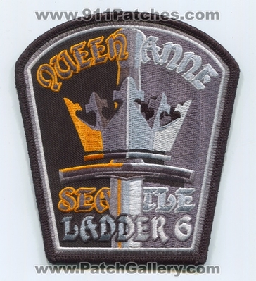 Seattle Fire Department Ladder 6 Patch (Washington)
[b]Scan From: Our Collection[/b]
Keywords: dept. sfd company co. station queen anne