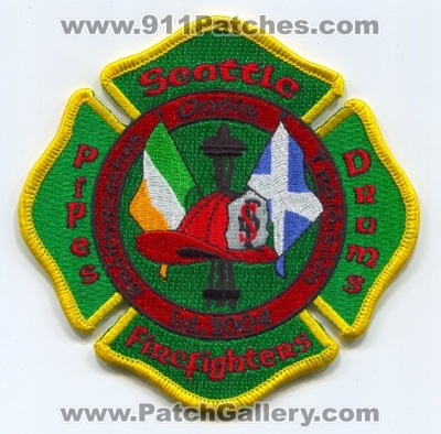 Seattle Fire Department Firefighters Pipes Drums Patch (Washington)
[b]Scan From: Our Collection[/b]
Keywords: dept. sfd company co. station