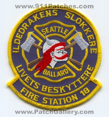Seattle Fire Department Station 18 Patch (Washington)
[b]Scan From: Our Collection[/b]
Keywords: dept. sfd company co. ildedrakens ild-drakens slokkere livets beskyttere ballard