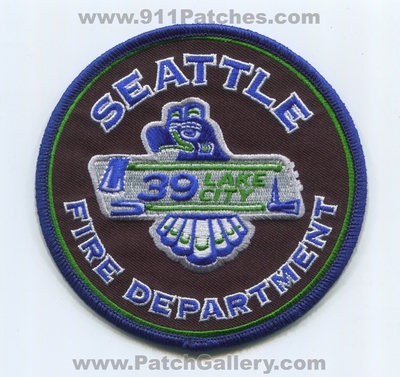 Seattle Fire Department Station 39 Patch (Washington)
[b]Scan From: Our Collection[/b]
Keywords: dept. sfd s.f.d. company co. lake city