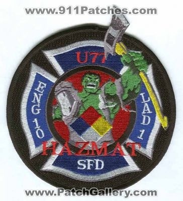 Seattle Fire Department Engine 10 Ladder 1 Unit 77 Patch (Washington)
[b]Scan From: Our Collection[/b]
Keywords: dept. sfd hazmat haz-mat hulk company co. station