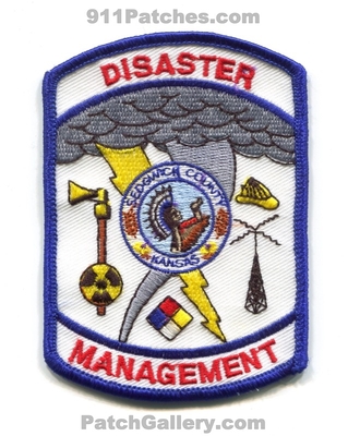 Sedgwick County Disaster Management Patch (Kansas)
Scan By: PatchGallery.com
Keywords: co. fire 911 dispatcher communications hazmat