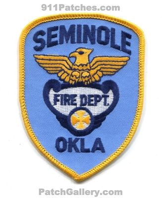 Seminole Fire Department Patch (Oklahoma)
Scan By: PatchGallery.com
Keywords: dept.