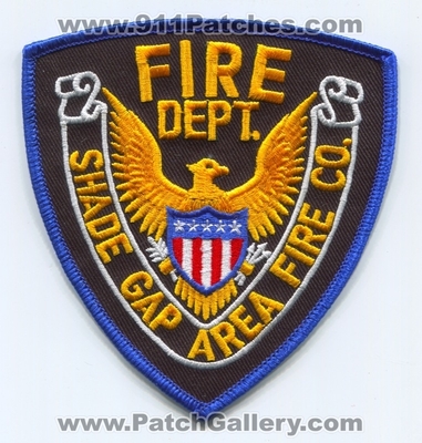 Shade Gap Area Fire Company Department Patch (Pennsylvania)
Scan By: PatchGallery.com
Keywords: co. dept.
