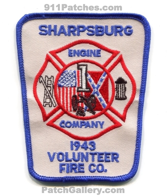 Sharpsburg Volunteer Fire Company Engine 1 Patch (Maryland)
Scan By: PatchGallery.com
Keywords: vol. co. department dept. 1943