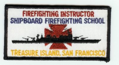 Shipboard Firefighting School Instructor
Thanks to PaulsFirePatches.com for this scan.
Keywords: california fire treasure island san francisco